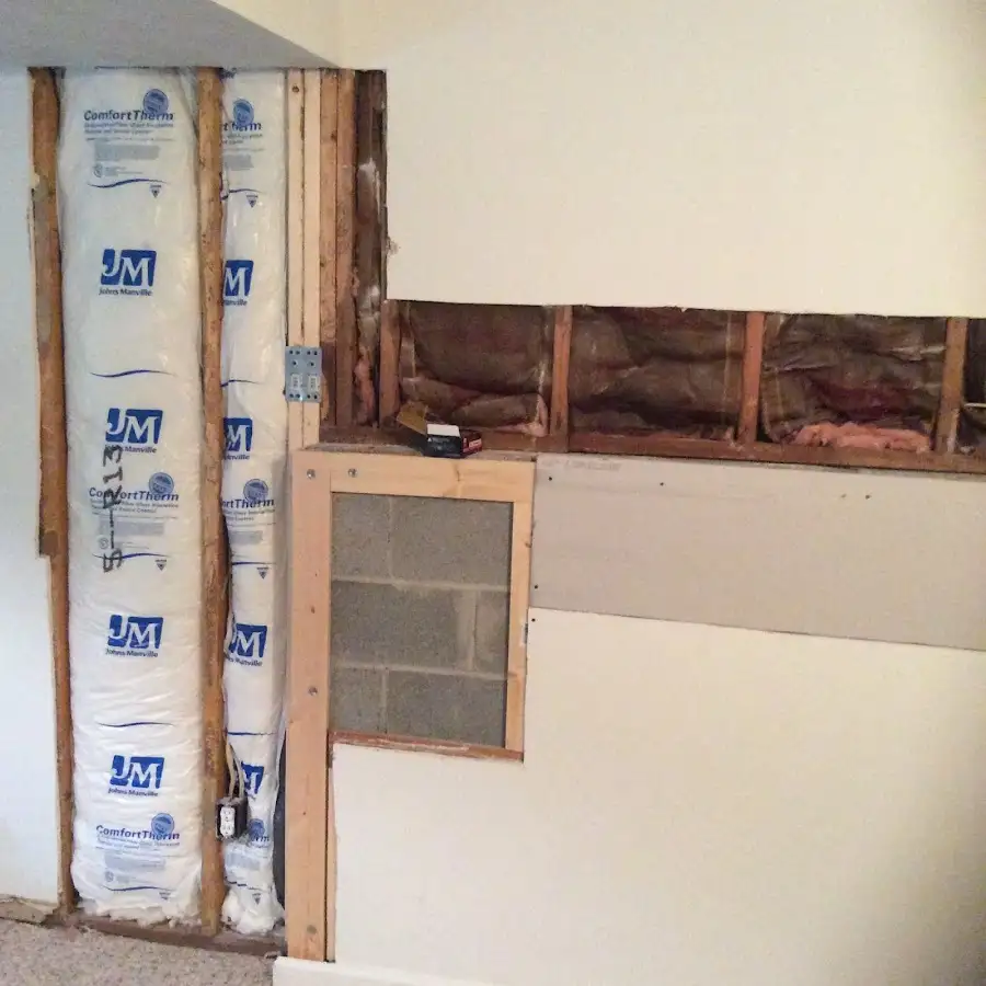 Wall insulation replacement during Basement Flood Cleanup in Temescal Valley